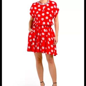 Love Moschino short print baseball dress with pockets